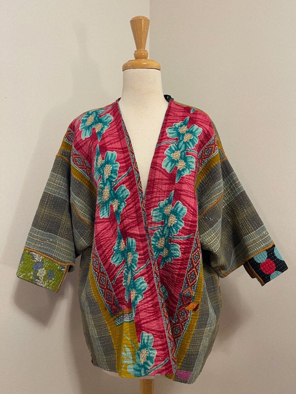 Reversible Handmade Kantha Jacket | Antique Textile | One of a Kind